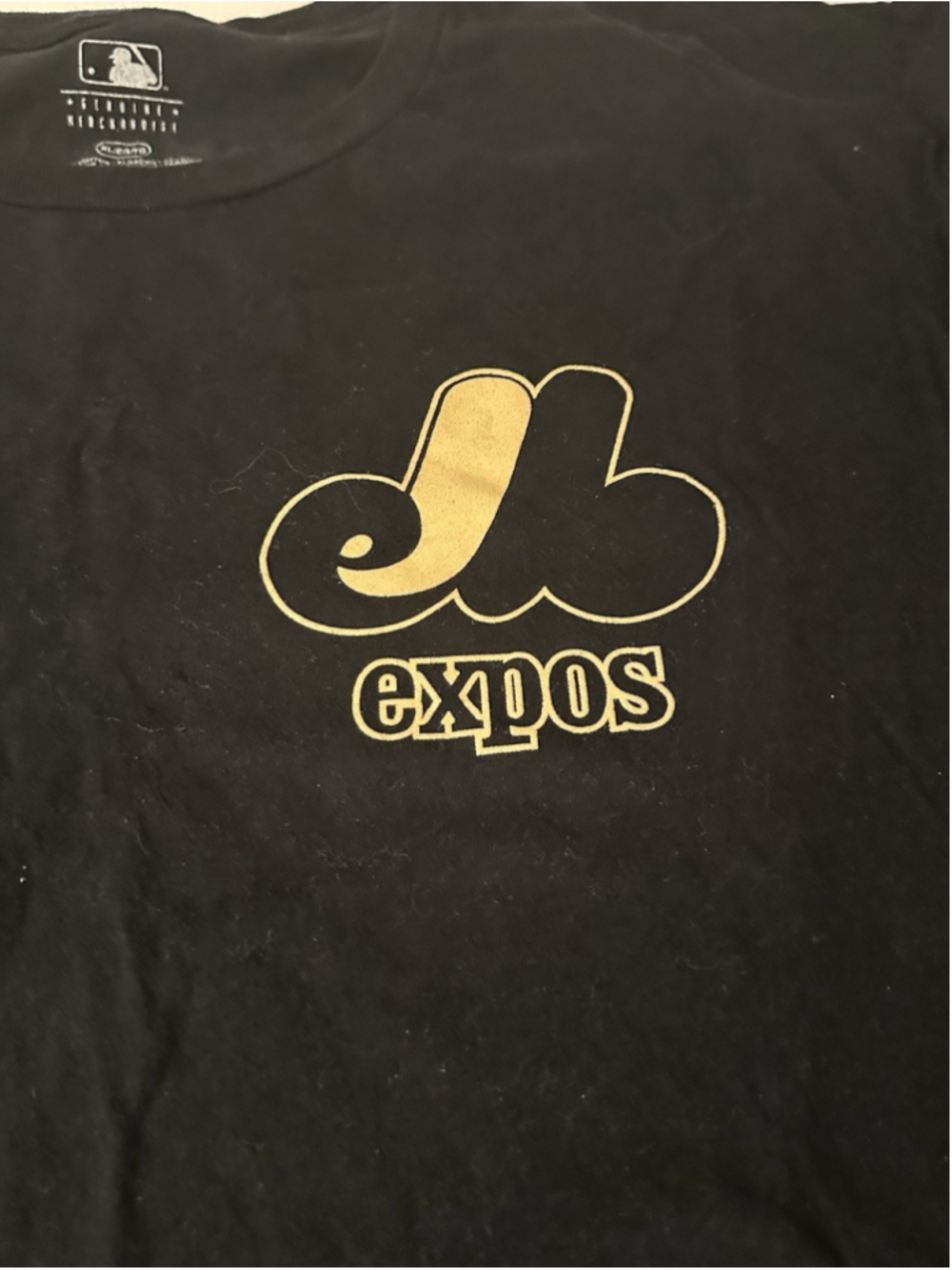 Montreal Expos Shirt Mens XL Black Graphic Tee MLB Genuine Merchandise Retro - Picture 2 of 4